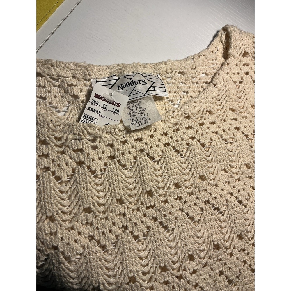 Nuggets Oversized Knit Sweater New Womens Large Grannycore Cottagecore 80s 90s